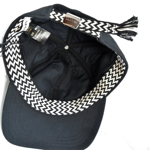 NWT$360 LANVIN Curb Woven Logo Cotton Baseball Cap 60 Medium - Picture 7 of 11